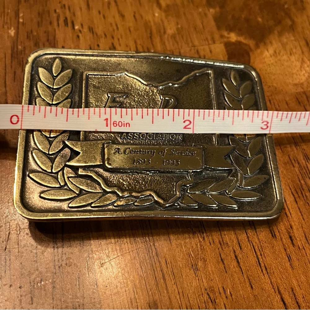 Vintage Ohio Farm & Power Equipment Retailers Belt Buckle 1983-1993 Anniversary View 5